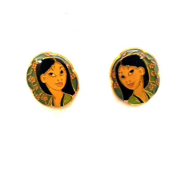 Disney Mulan stud post earrings enamel licensed